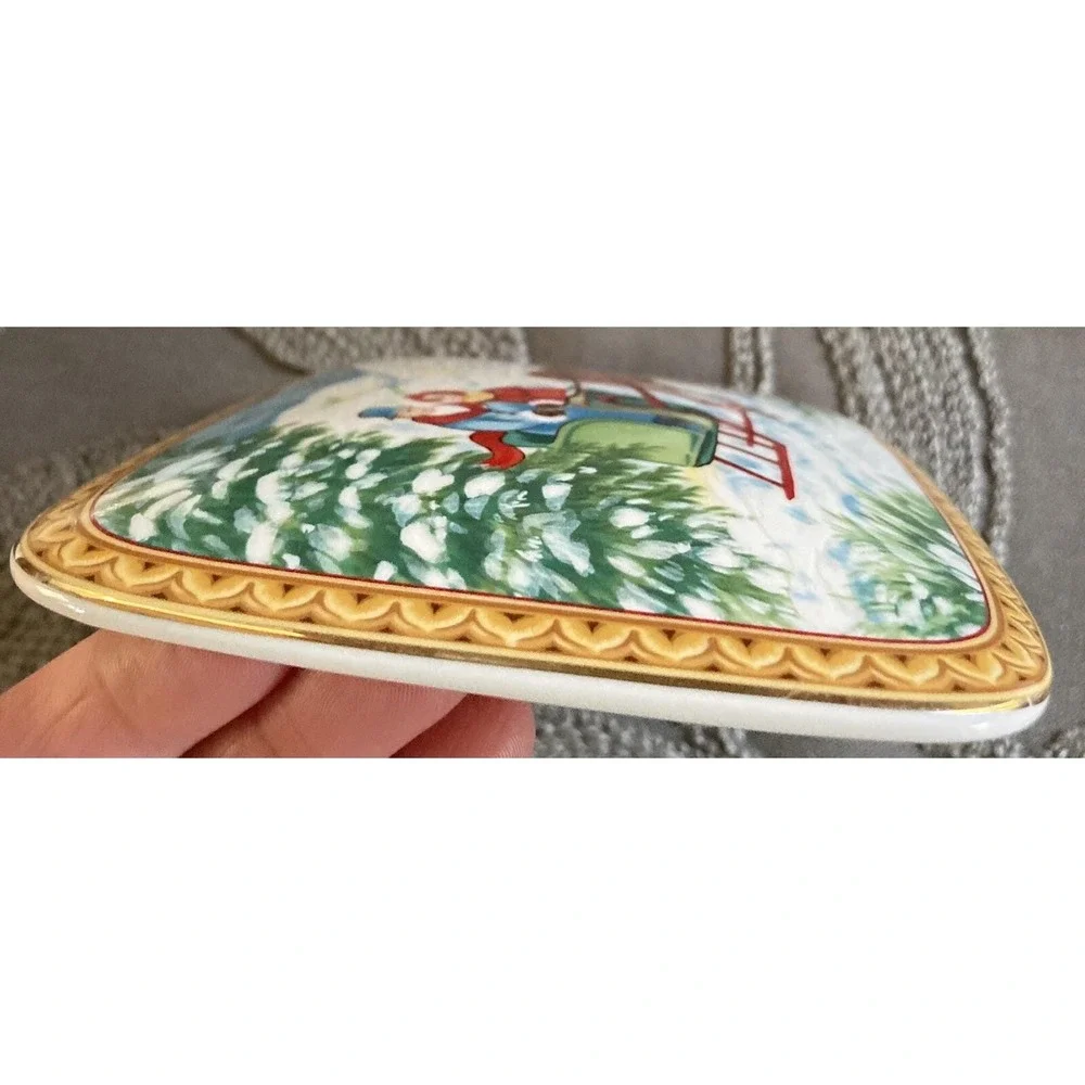 Trinket Box Horse Drawn Winter Sleigh Christmas 6